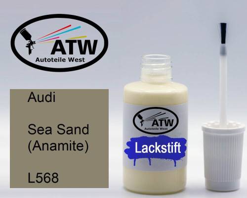 Audi, Sea Sand (Anamite), L568: 20ml Lackstift, von ATW Autoteile West.